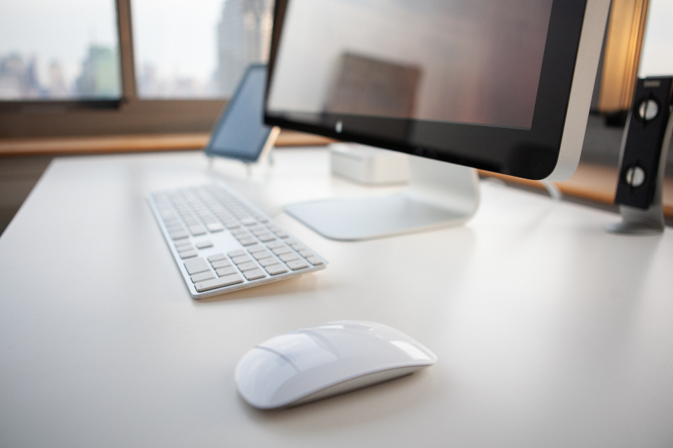 home office desk computer in a real-world setting
